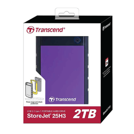 Transcend 2TB StoreJet 25H3 Portable (HDD) Purple