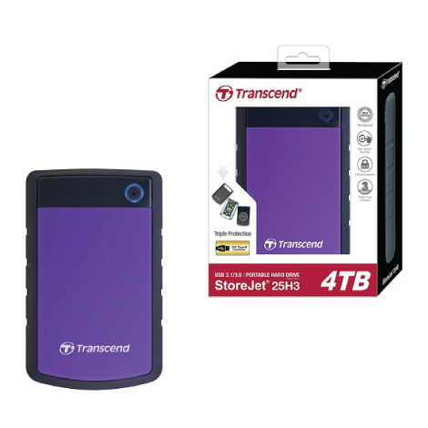 Transcend 4TB StoreJet 25H3 Portable (HDD) Purple